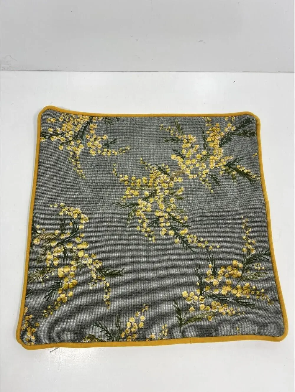 Iosis Paris  Tapestry Pillow Sham 13x13 Yellow Small Flower